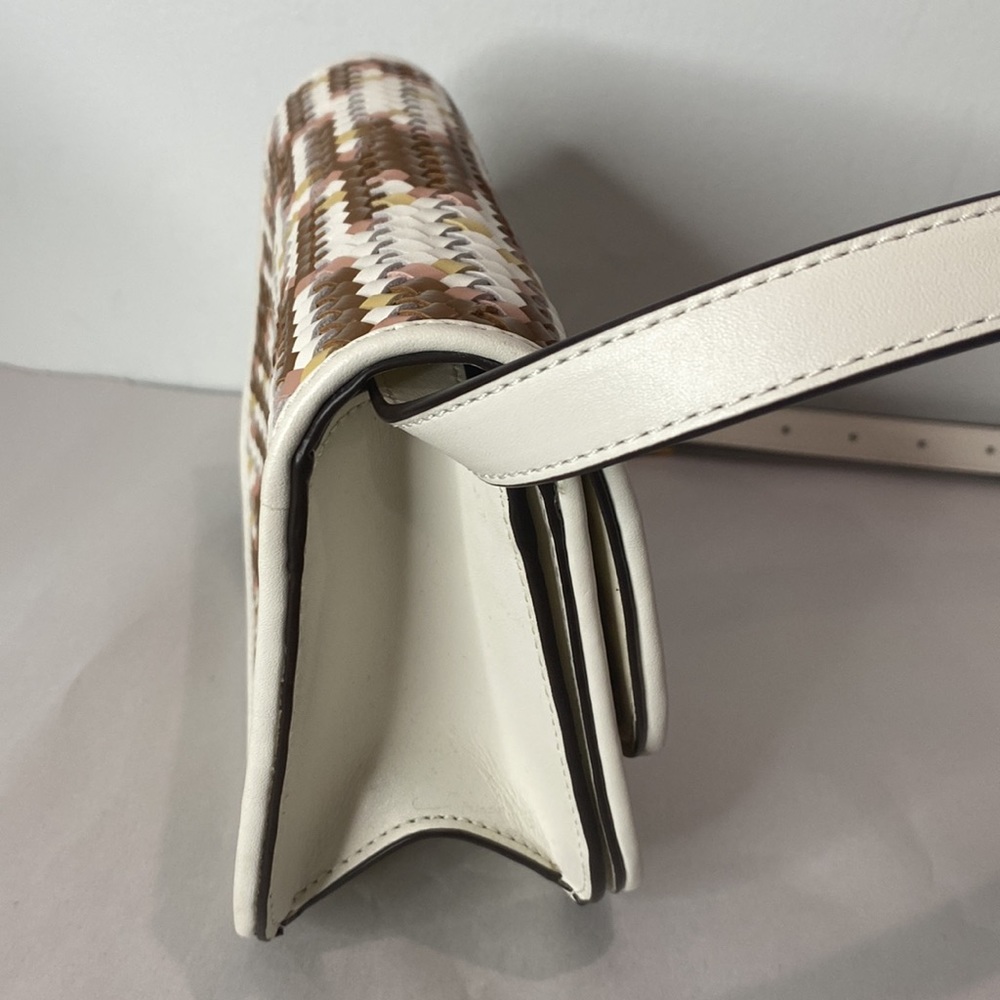 Tory Burch Britten Woven Small Saddle Bag - Picture 2 of 8